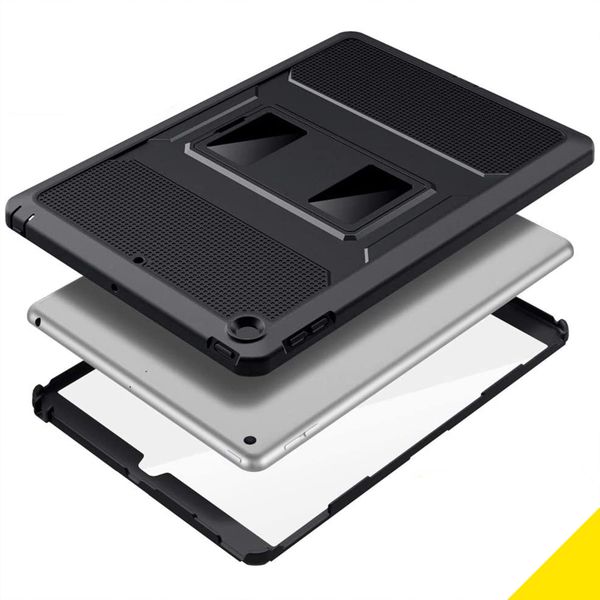 Accezz Coque Rugged Back Apple iPad 9 (2021) 10.2 pouces / iPad 8 (2020) 10.2 pouces / iPad 7 (2019) 10.2 pouces - Noir