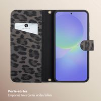 Selencia Étui de télephone portefeuille imprimé léopard Sabi Samsung Galaxy A36 / A56 - Midnight Black