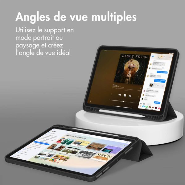 Accezz Coque tablette portefeuille Smart Silicone Apple iPad Air 13 pouces (2025) M3 / (2024) M2 - Noir