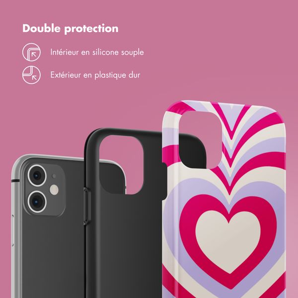 Selencia Coque arrière Vivid Apple iPhone 11 - Double Hearts Rubine Red Lilac