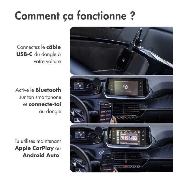 imoshion Adapteur CarPlay - CarPlay sans fil pour Apple CarPlay et Android Auto