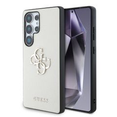 Guess Coque 4G Metal Logo Saffiano Samsung Galaxy S25 Ultra - Beige