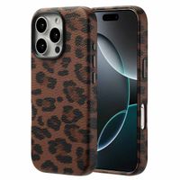 Selencia Coque Sabi imprimé panthère avec MagSafe Apple iPhone 16 Pro - Mocha Brown