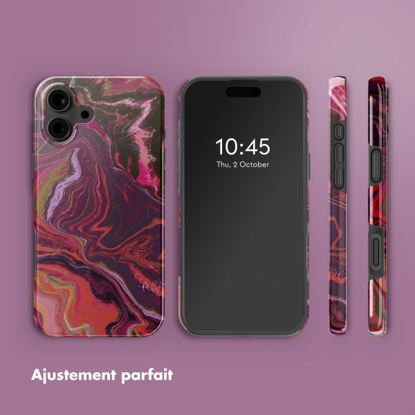 Selencia Coque arrière Vivid Tough avec MagSafe iPhone 16 - Marble Purple