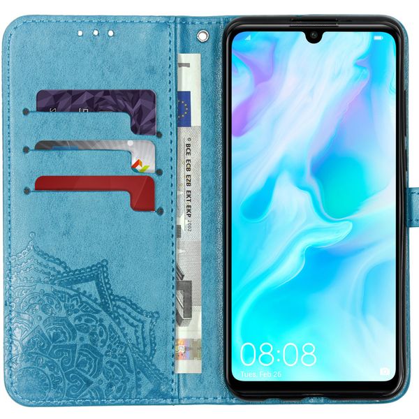 Etui de téléphone portefeuille Huawei P30 Lite - Bleu