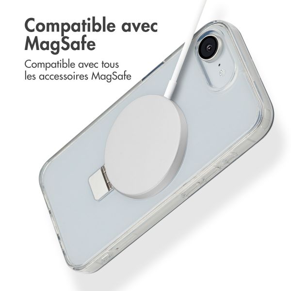 Accezz Coque Ring Stand avec MagSafe Apple iPhone 16e - Transparent