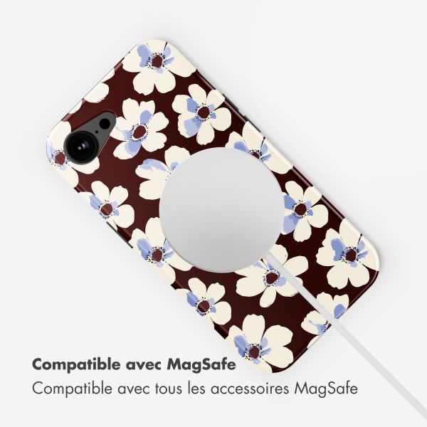 Selencia Coque arrière Vivid avec MagSafe Apple iPhone 16e - Choco Flower Pop