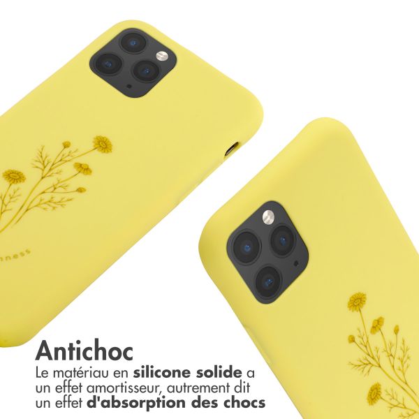 imoshion Coque design en silicone avec cordon Apple iPhone 11 Pro - Flower Yellow