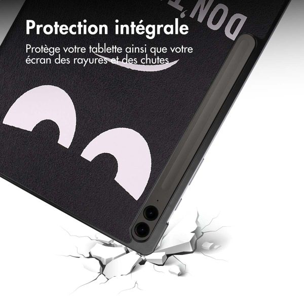 imoshion Coque tablette Design Trifold Samsung Galaxy Tab S10 Plus / Tab S9 FE Plus / Tab S9 Plus - Don't touch