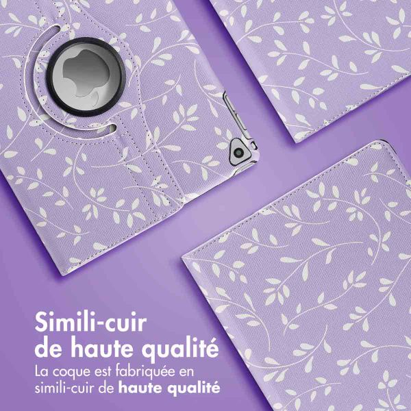 imoshion Coque tablette Design rotatif à 360° Apple iPad 6 (2018) 9.7 pouces / iPad 5 (2017) 9.7 pouces / Air 2 (2014)/Air 1 (2013) - Lavender Flowers