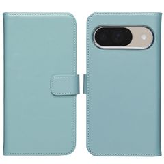 Selencia Étui portefeuille en cuir véritable Google Pixel 10 / 10 Pro - Light Blue