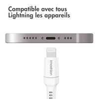 imoshion ﻿Câble Lightning vers USB-C - Non MFi - Textile tressé - 1,5 mètre - Blanc