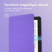 imoshion Étui de liseuse portefeuille Canvas Sleepcover Kobo Clara 2E / Tolino Shine 4 - Violet