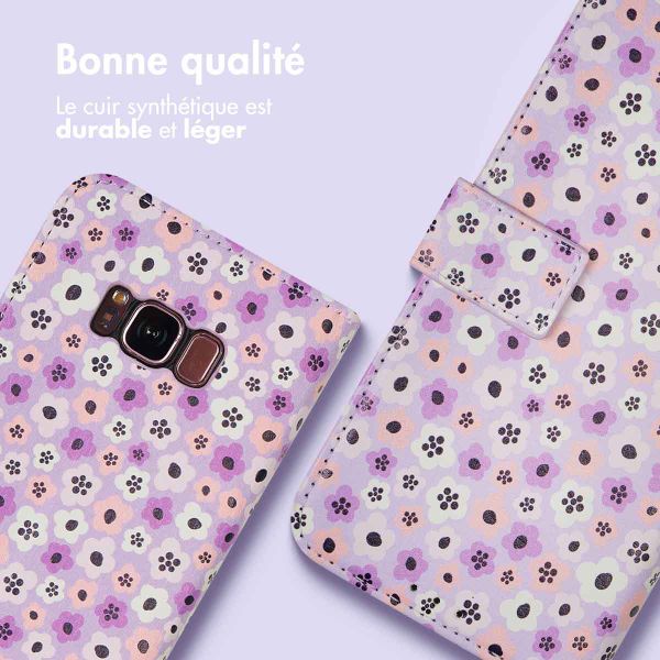 imoshion ﻿Étui de téléphone portefeuille Design Samsung Galaxy S8 - Purple Flowers