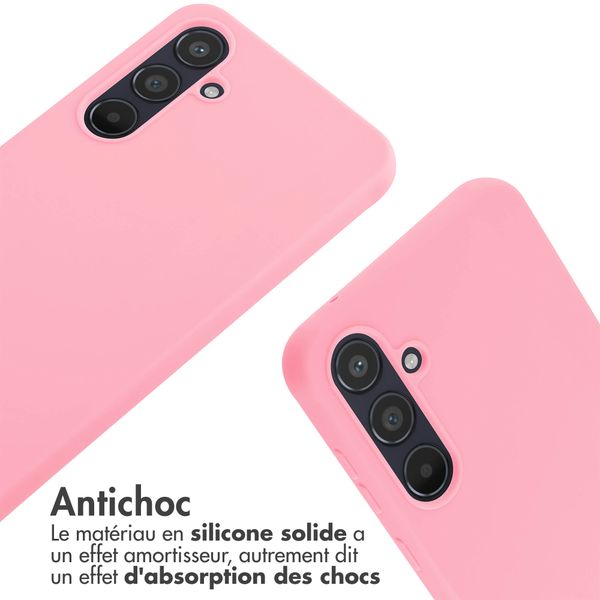 imoshion Coque en silicone avec cordon Samsung Galaxy A55 - Rose