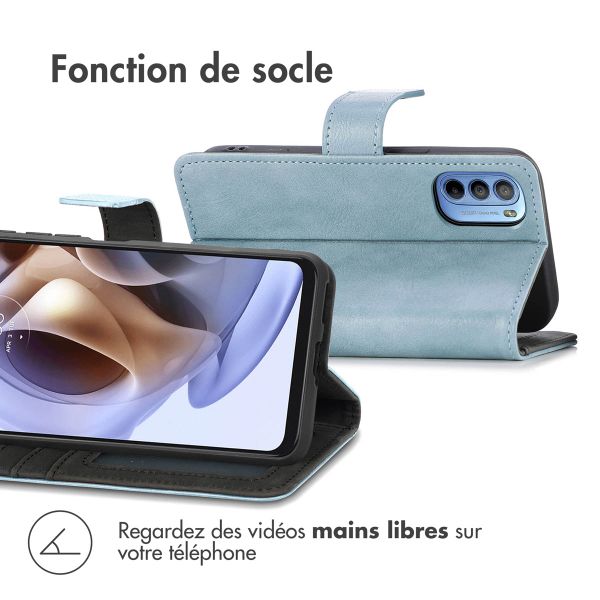 imoshion Étui de téléphone portefeuille Luxe Motorola Moto G14 - Bleu clair