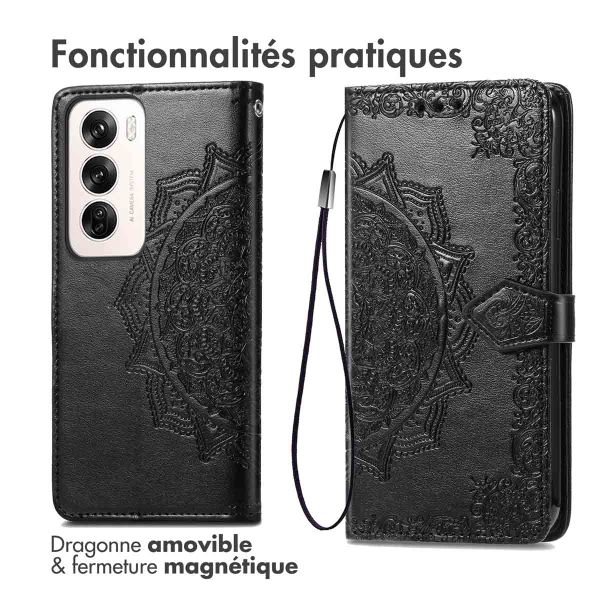 imoshion Etui de télephone Mandala Oppo Reno 12 Pro - Noir