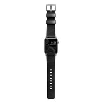Nomad Bracelet moderne en cuir Apple Watch Series 1 t/m 11 / SE / Ultra (44/45/46/49 mm) - Black / Silver