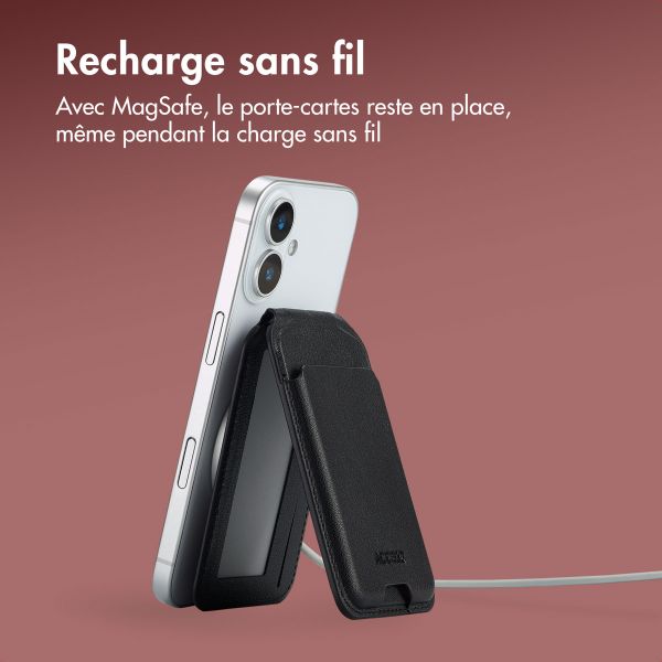 Accezz Portefeuille en cuir avec support - Compatible avec MagSafe et Qi2 - Onyx Black