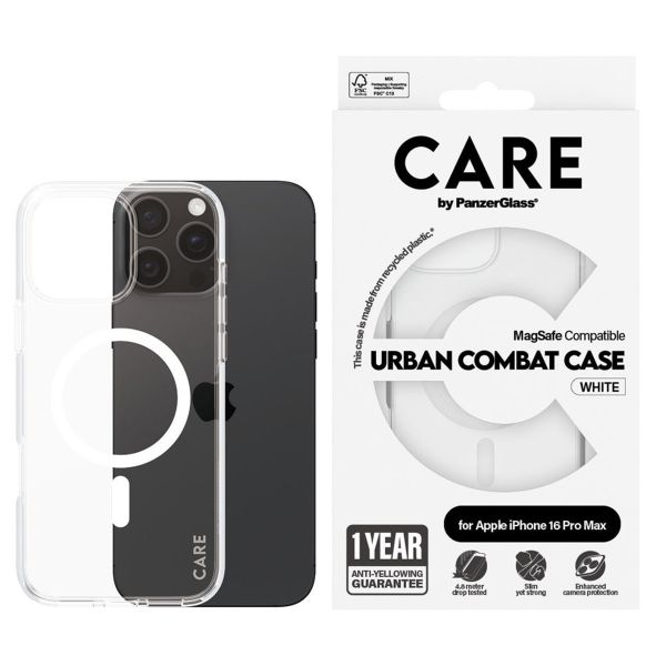 CARE by PanzerGlass Coque Urban Combat MagSafe Apple iPhone 16 Pro Max - White