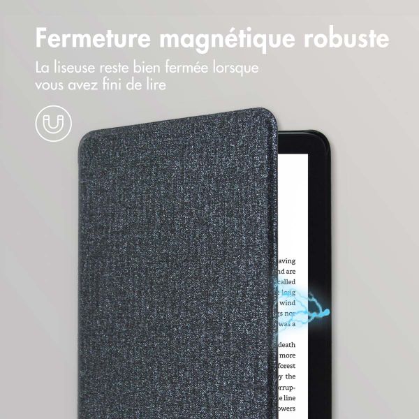 imoshion Étui de liseuse portefeuille Canvas Sleepcover Amazon Kindle (2024) / Amazon Kindle (2022) 11th gen - Glitter Noir