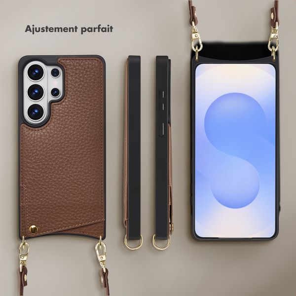 Selencia Coque de télephone Nova avec cordon et porte-cartes Samsung Galaxy S26 Ultra - Mocha Brown