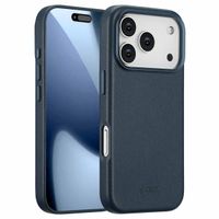 Accezz Coque arrière en cuir avec MagSafe Apple iPhone 17 Pro - Nightfall Blue
