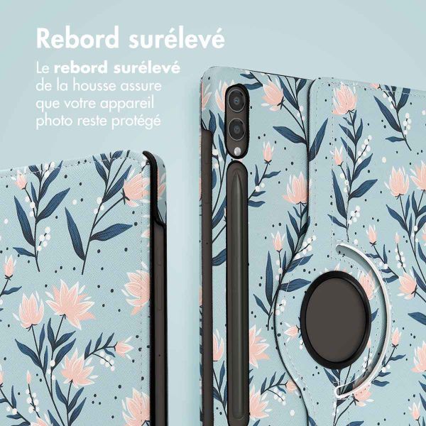 imoshion Coque tablette Design rotatif à 360° Samsung Galaxy Tab S10 Plus / Tab S9 FE Plus / Tab S9 Plus - Flowers