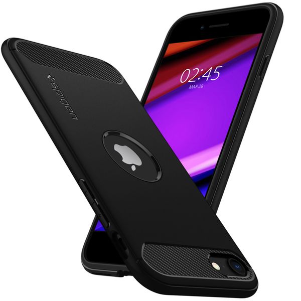 Spigen Coque Rugged Armor Apple iPhone SE (2022 / 2020) - Noir