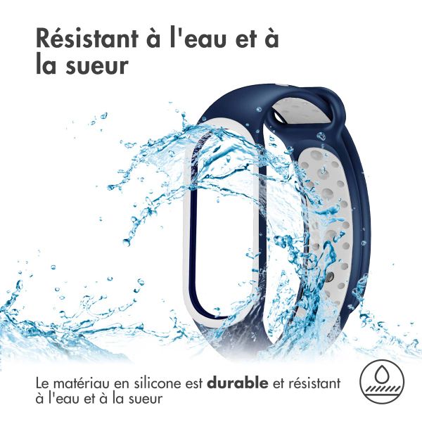 imoshion Bracelet sportif en silicone Xiaomi Mi Band 5 / 6 - Bleu / Blanc