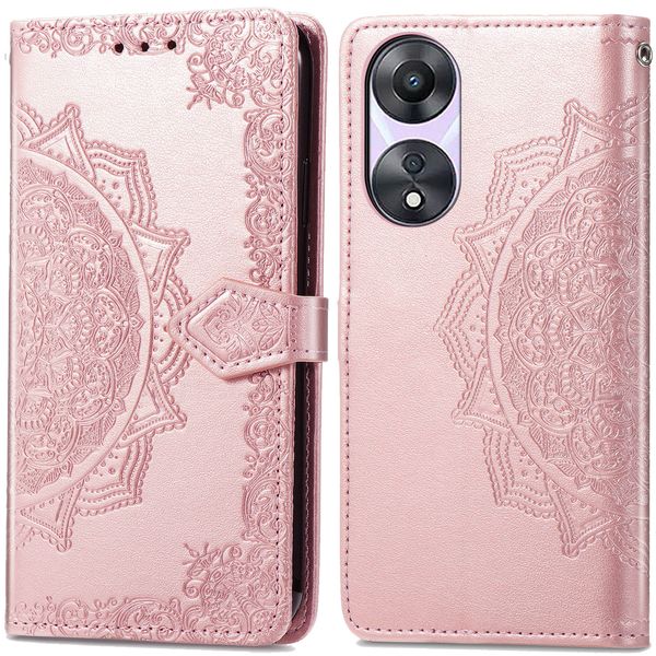 imoshion Etui de téléphone portefeuille Mandala Oppo A58 (4G) - Rose Dorée