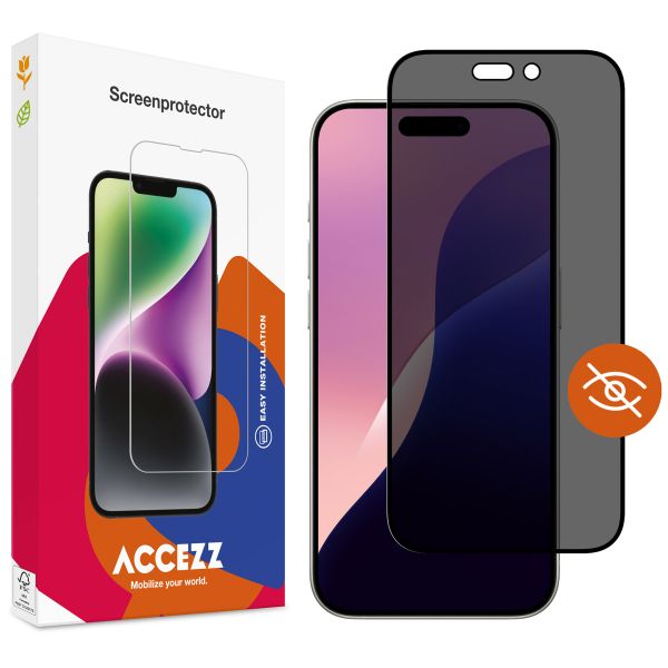 Accezz Protection d'écran en verre trempé Privacy iPhone 16 Pro Max