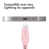 imoshion ﻿Câble Lightning vers USB-C - Non MFi - Textile tressé - 2 mètre - Rose