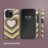 Selencia Coque arrière Vivid avec MagSafe Apple iPhone 15 Pro - Double Hearts Plum Fern