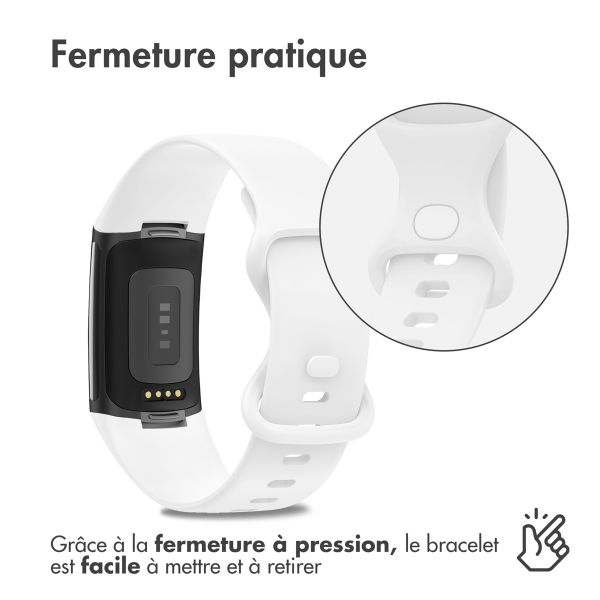 imoshion Bracelet en silicone le Fitbit Charge 5 / Charge 6 - Taille S - Blanc