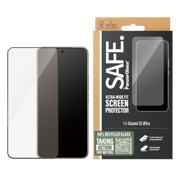 SAFE by PanzerGlass Protection d'écran Ultra-Wide Fit avec applicateur Xiaomi 15 Ultra