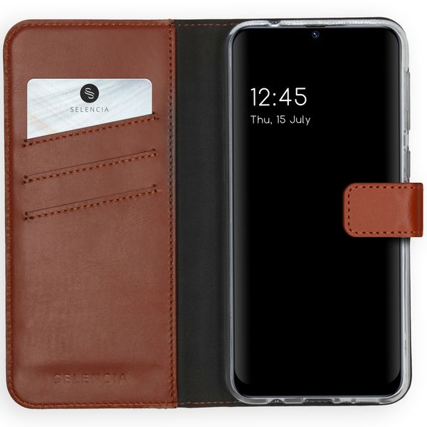 Selencia Étui de téléphone portefeuille en cuir véritable Samsung Galaxy M31