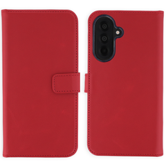 Selencia Étui portefeuille en cuir véritable Samsung Galaxy A37 (5G) - Rouge