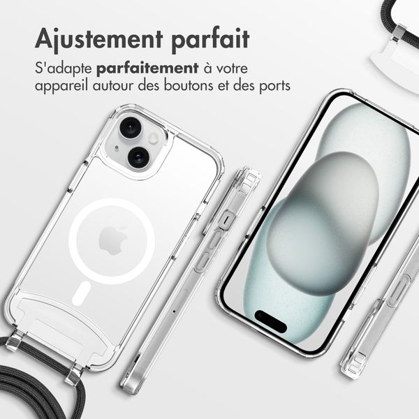 imoshion Coque MagSafe avec cordon amovible iPhone 15 - Transparent