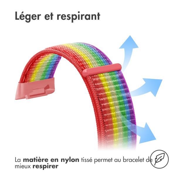 imoshion Bracelet en nylon Fitbit Charge 5 - Taille L - Rainbow
