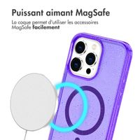 imoshion Coque Pailletée avec MagSafe Apple iPhone 15 Pro - Paillettes Violet