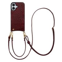 Selencia Coque de télephone Nova Croco avec cordon et porte-cartes Apple iPhone 17 - Burgundy