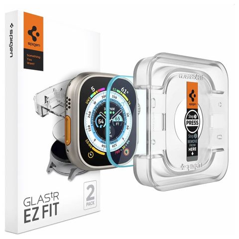 Spigen Protection d'écran EZ FIT Glas.tR avec applicateur Apple Watch Ultra - 49 mm - Transparent