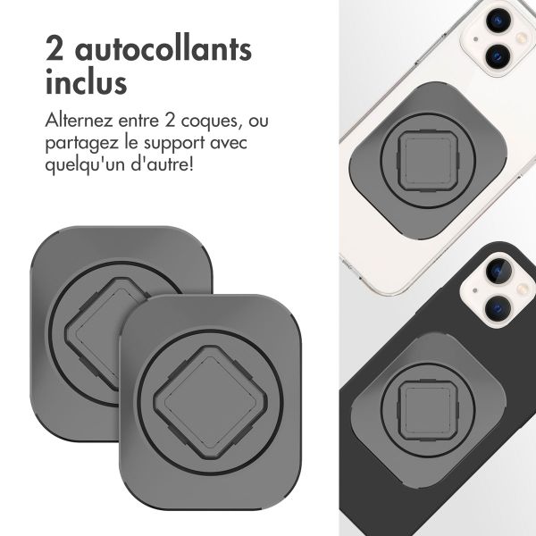 Accezz EasyLock Support de téléphone pour vélo - Avec coque iPhone 14 - Aluminium - Rotation à 360 degrés - Noir