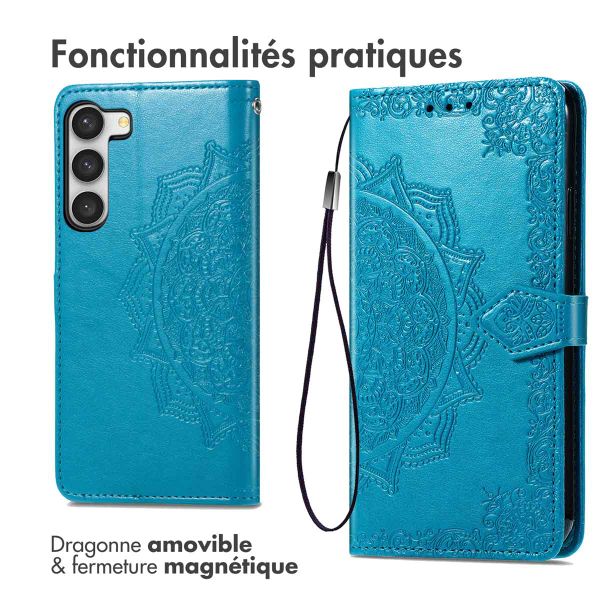 imoshion Etui de télephone Mandala Samsung Galaxy S23 - Turquoise