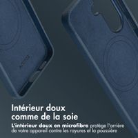 Accezz Coque arrière en cuir avec MagSafe Samsung Galaxy S26 - Nightfall Blue