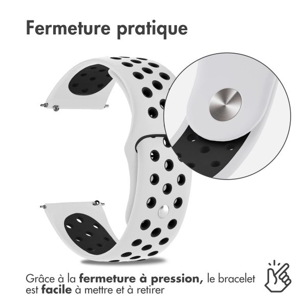 imoshion Bracelet sportif en silicone Samsung Galaxy Watch 7 40/44 mm - Blanc / Noir