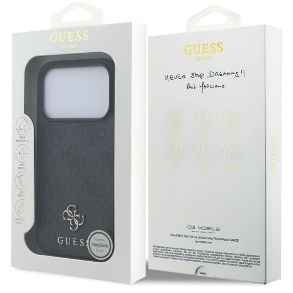 Guess Coque 4G Metal Logo MagSafe Apple iPhone 17 Pro - Noir