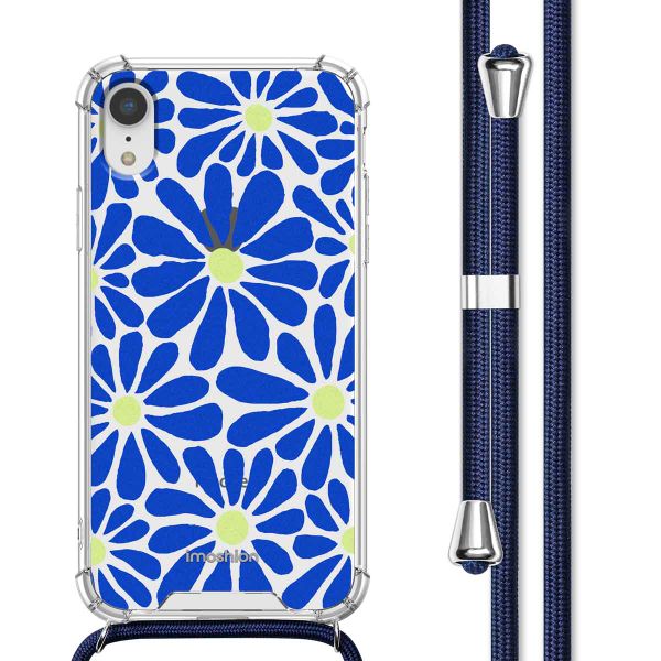 imoshion Coque Design avec cordon Apple iPhone Xr - Cobalt Blue Flowers Connect