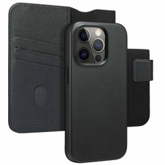 Accezz Étui de télephone portefeuille en cuir 2-en-1 avec MagSafe Apple iPhone 15 Pro - Onyx Black